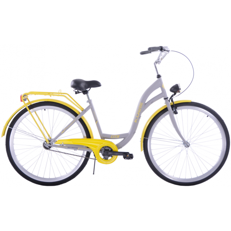 Mestský bicykel 28" Kozbike (K53) 1s Sivo-žltý 18"
